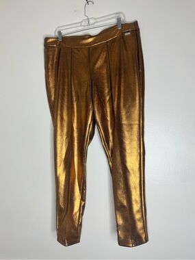 Fancy! Metallic Gold Straight Leg Pants